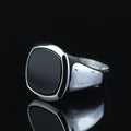 Sterling Silver Onyx Ring, Mens Signet Ring, Onyx Statement Ring, Onyx Square Signet Ring, Solid Silver Ring, 925k Sterling Silver Ring