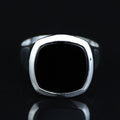 Sterling Silver Onyx Ring, Mens Signet Ring, Onyx Statement Ring, Onyx Square Signet Ring, Solid Silver Ring, 925k Sterling Silver Ring
