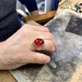 Men Handmade Amber Baltic Gemstone Ring