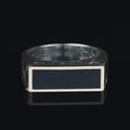 925 Sterling Silver Men’s Black Onyx Signet Ring, Rectangular Engraved Statement Ring, Turkish Handmade Jewelry