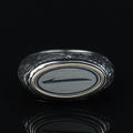 925 Sterling Silver Men’s Arabic Alif Letter Signet Ring, Vintage Engraved Oval Ring, Islamic Style Statement Ring,