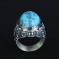 925 Silver Men Handmade Engraved Turkish Ottoman Style Ring