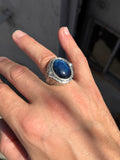 Men 925 Silver Blue Tiger Eye Men Ring, Handmade Silver Men Ring, Handmade Silver Ring, Ottoman Style Ring, 925K Silver Ring, Men Jewelry