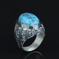 925 Silver Men Handmade Engraved Turkish Ottoman Style Ring