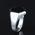 Mens Hexagon Onyx Signet Ring, Black Onyx Stone Ring, Modern Silver Men Ring, Classic Signet Ring, 925k Sterling Silver Ring, Gift For Him