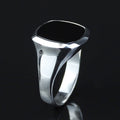 Sterling Silver Onyx Ring, Mens Signet Ring, Onyx Statement Ring, Onyx Square Signet Ring, Solid Silver Ring, 925k Sterling Silver Ring