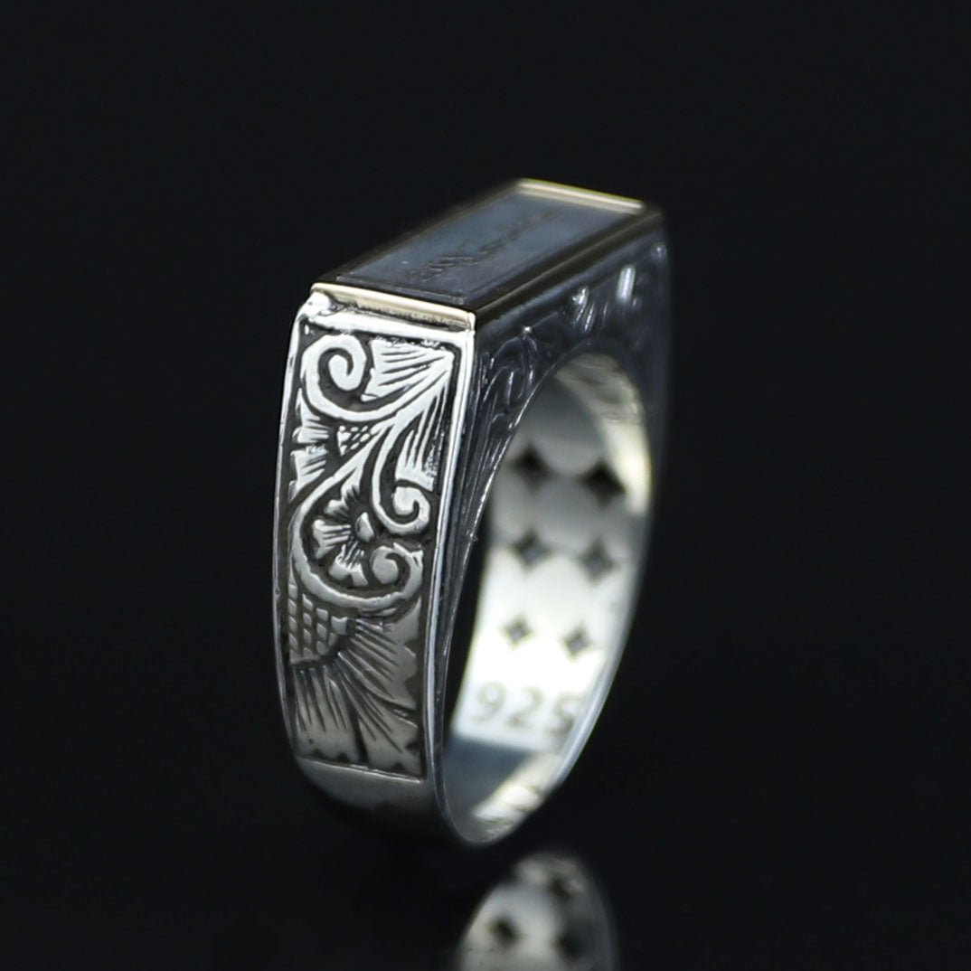 925 Sterling Silver 925 Sterling Silver Men’s Islamic Arabic Signet Ring, 925K Sterling Silver Ring, Handmade Jewelry