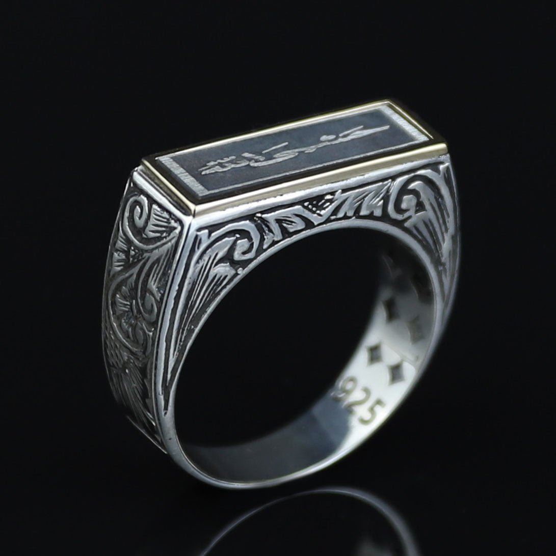 925 Sterling Silver 925 Sterling Silver Men’s Islamic Arabic Signet Ring, 925K Sterling Silver Ring, Handmade Jewelry