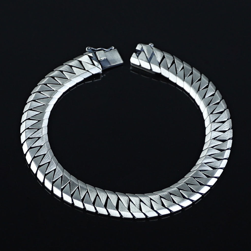 Men Silver Elegant 10mm Curb Chain Gourmet Bracelet