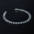 925 Sterling Silver Byzantine Heavy Chain Elegant Men Bracelet