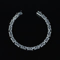 925 Sterling Silver Byzantine Heavy Chain Elegant Men Bracelet