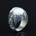 Men Handmade Buffalo Turquoise Gemstone Engraved Ring