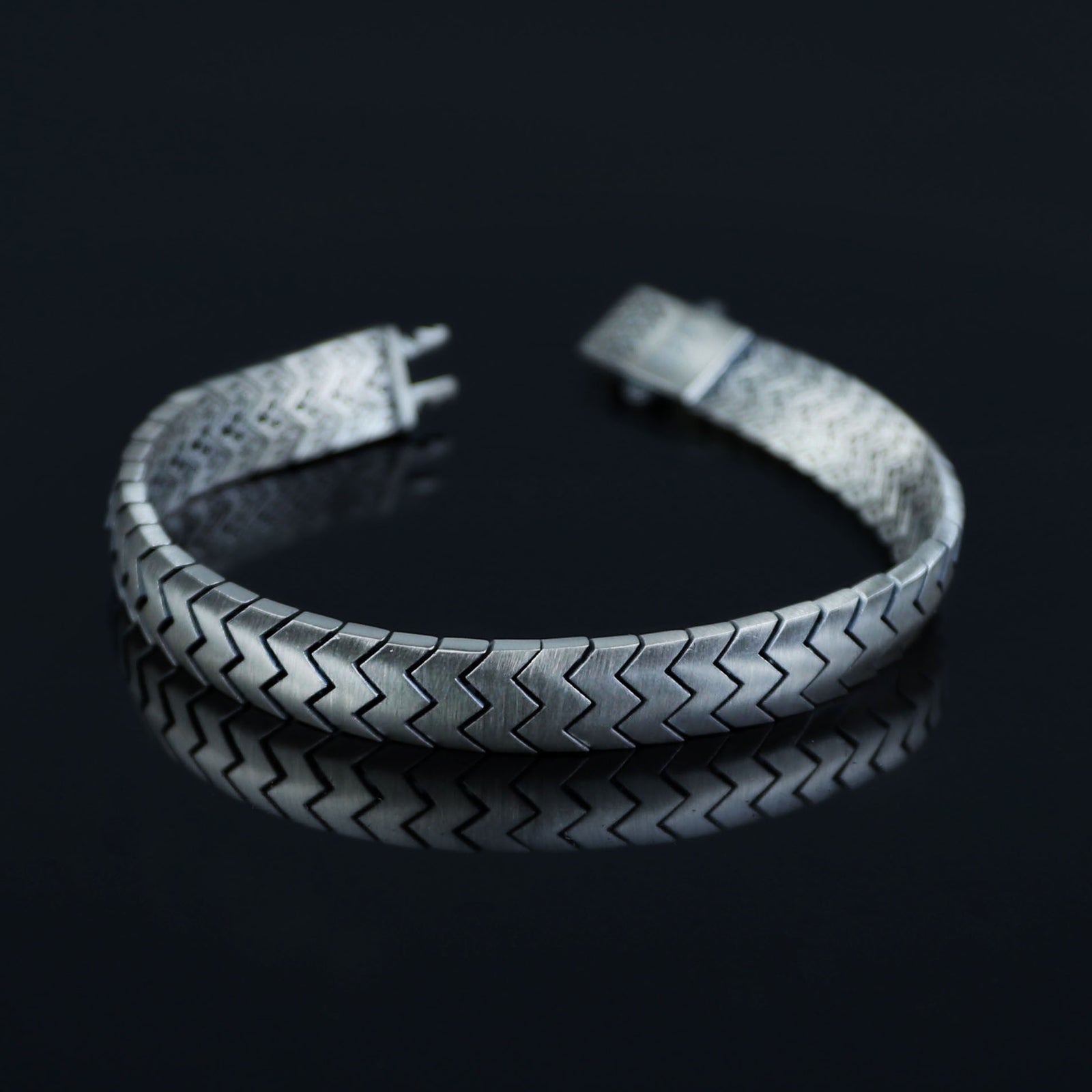 Herren Silber Schlange Gourmet 10mm Kettenarmband