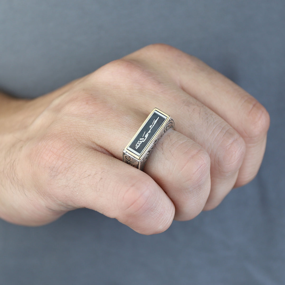 925 Sterling Silver 925 Sterling Silver Men’s Islamic Arabic Signet Ring, 925K Sterling Silver Ring, Handmade Jewelry
