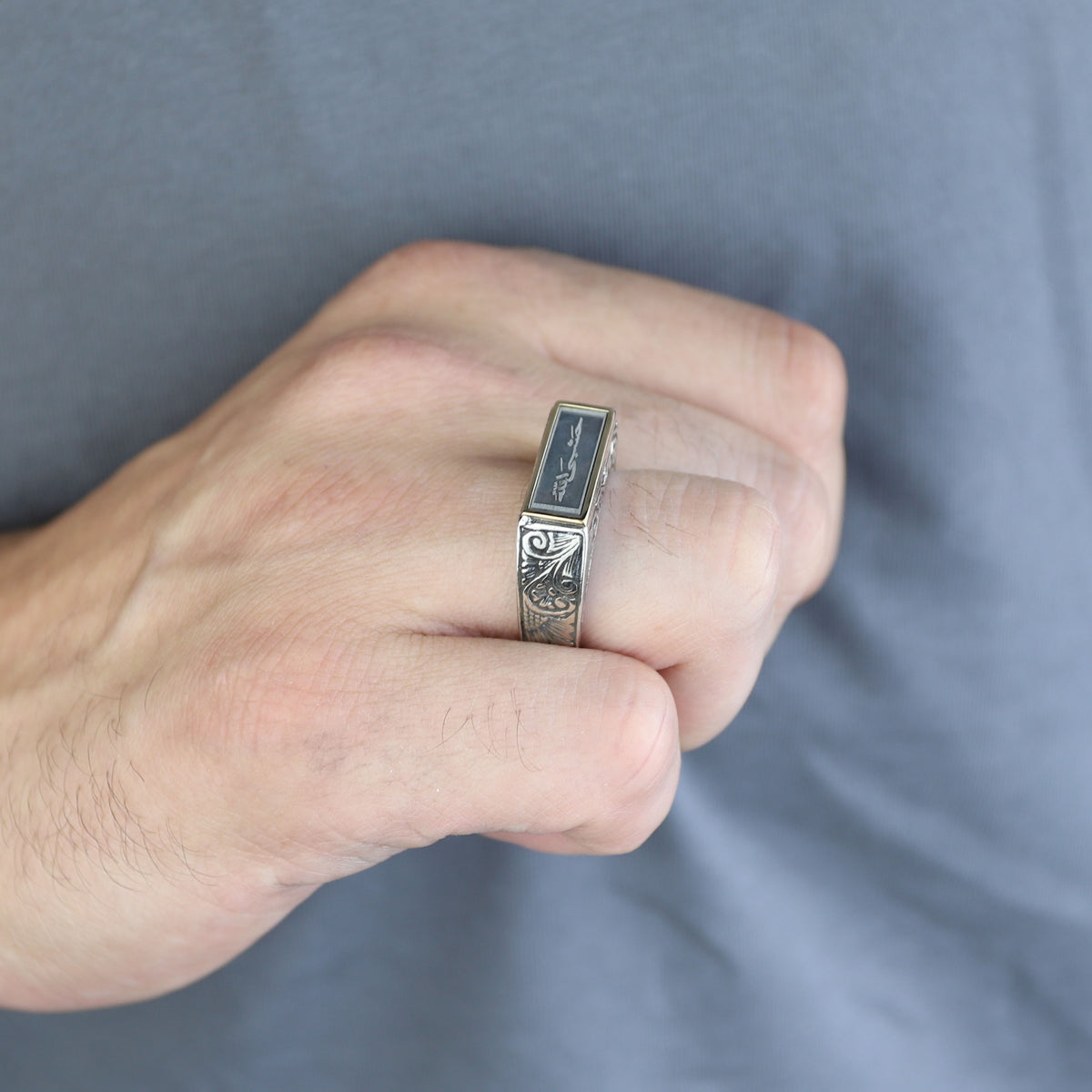 925 Sterling Silver 925 Sterling Silver Men’s Islamic Arabic Signet Ring, 925K Sterling Silver Ring, Handmade Jewelry