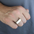 925 Sterling Silver Men’s Engraved Custom Signet Ring, Rectangular Engraved Statement Ring, Turkish Handmade Jewelry