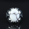 Men Handmade Buffalo Turquoise Gemstone Engraved Ring