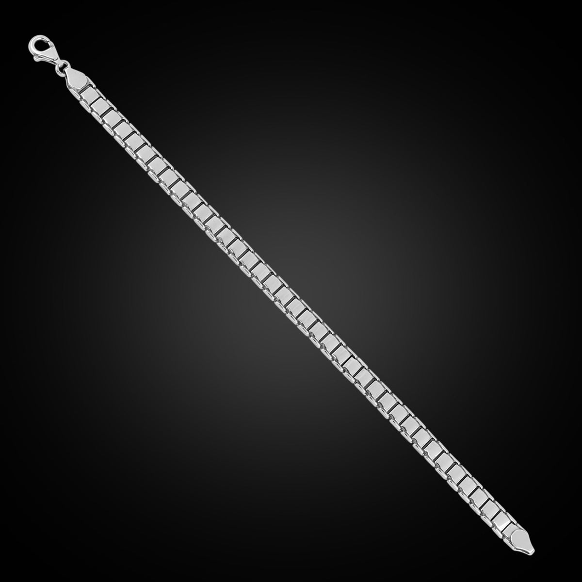 Men Solid Silver Elegant Chain Link Bracelet