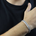 Men Silver Elegant 10mm Curb Chain Gourmet Bracelet