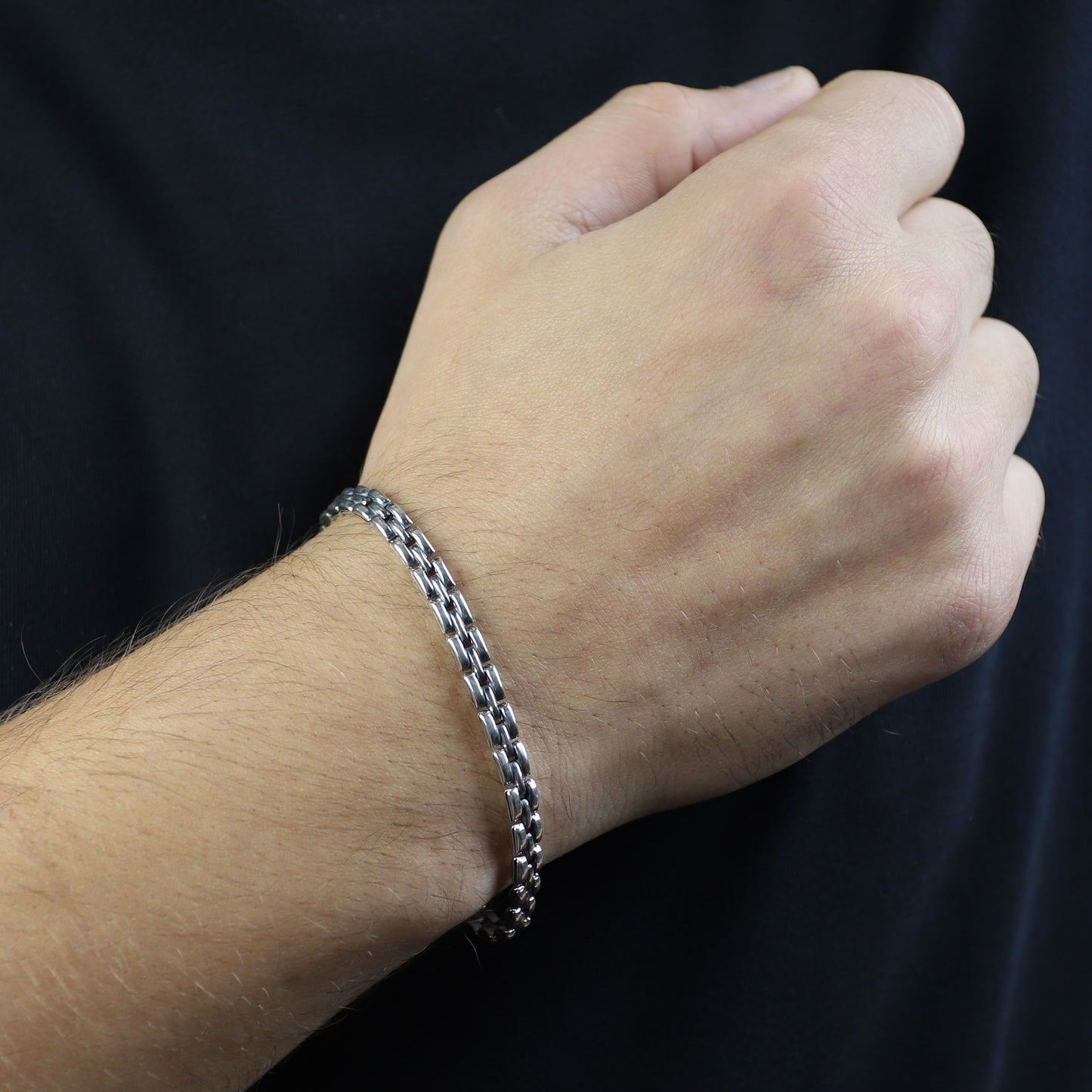 925 Solid Silver Watch Strap Chain Bracelet