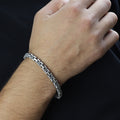 925 Sterling Silver Byzantine Heavy Chain Elegant Men Bracelet