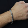 925 Sterling Silver Byzantine Heavy Chain Elegant Men Bracelet