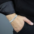 Men Silver Elegant 10mm Curb Chain Gourmet Bracelet
