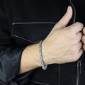 925 Sterling Silver Byzantine Heavy Chain Elegant Men Bracelet