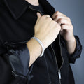 Herren Silber Schlange Gourmet 10mm Kettenarmband