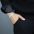 Herren Silber Schlange Gourmet 10mm Kettenarmband