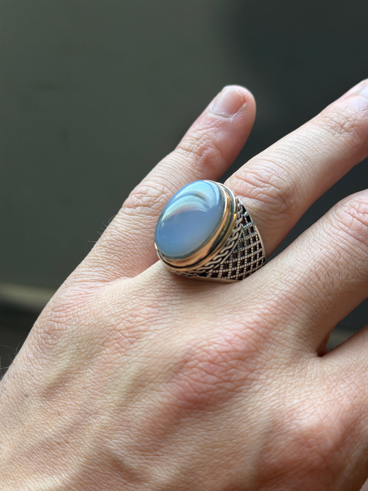 925 Silver Natural Yemen Agate Stone Ring, Natural Agate Men Ring, Turkish Handmade Silver Ring, 925k Sterling Silver Ring, Gift For Hi