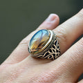 925 Silver Yemen Agate Stone Ring, Natural Agate Gemstone Ring, Rurkish Handmade Silver Ring, 925k Sterling Silver Ring, Gift For Him