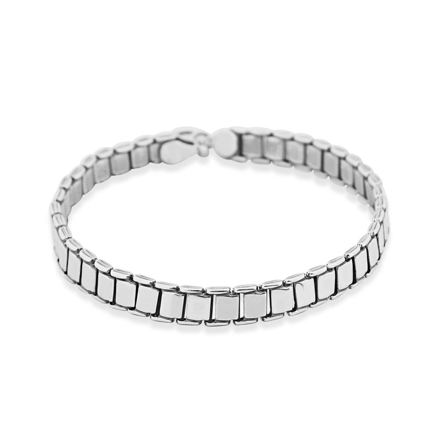 Men Solid Silver Elegant Chain Link Bracelet