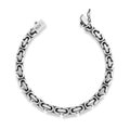 925 Sterling Silver Byzantine Heavy Chain Elegant Men Bracelet