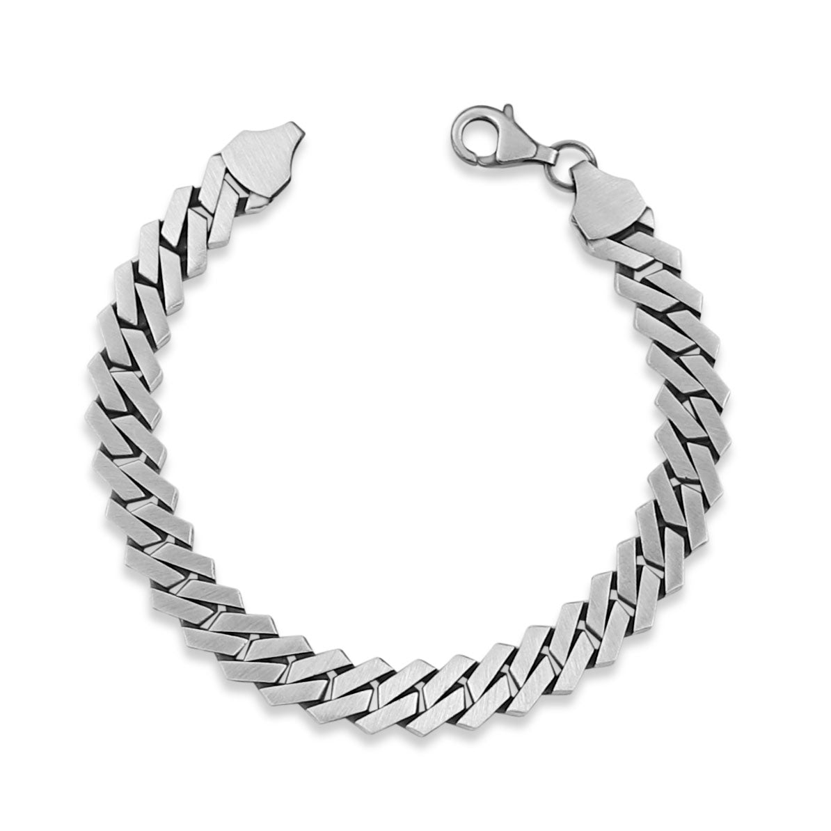 Sterling Silver Men Cuban Curb Chain Oxized Bracelet