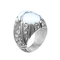 Men Handmade Buffalo Turquoise Gemstone Engraved Ring