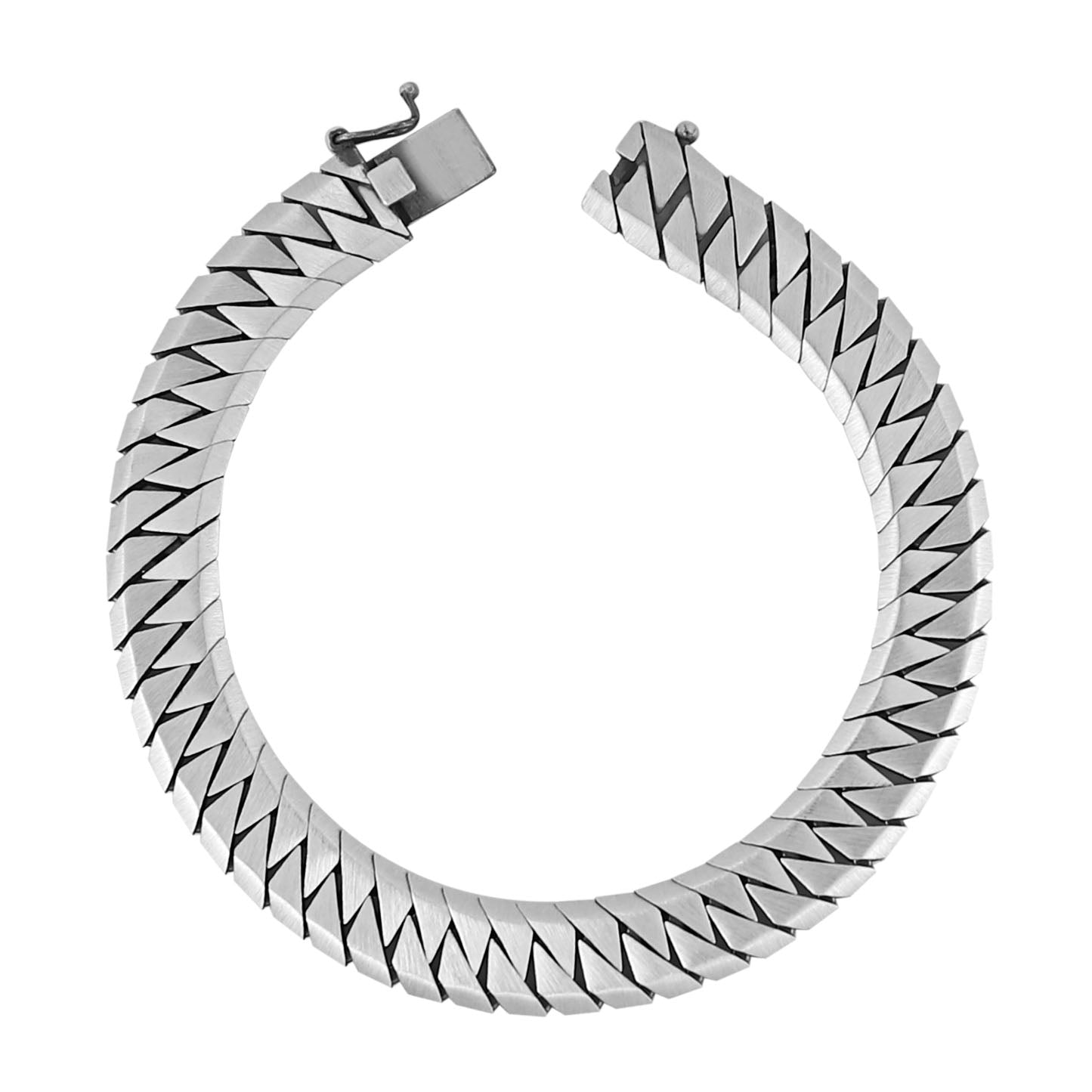 Men Silver Elegant 10mm Curb Chain Gourmet Bracelet