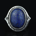 925 Silver Natural Lapis Lazuli Ring, Turkish Handmade Lapis Ring, Blue Lapis Lazuli Ring, Ottoman Style Ring , 925k Sterling Silver Ring