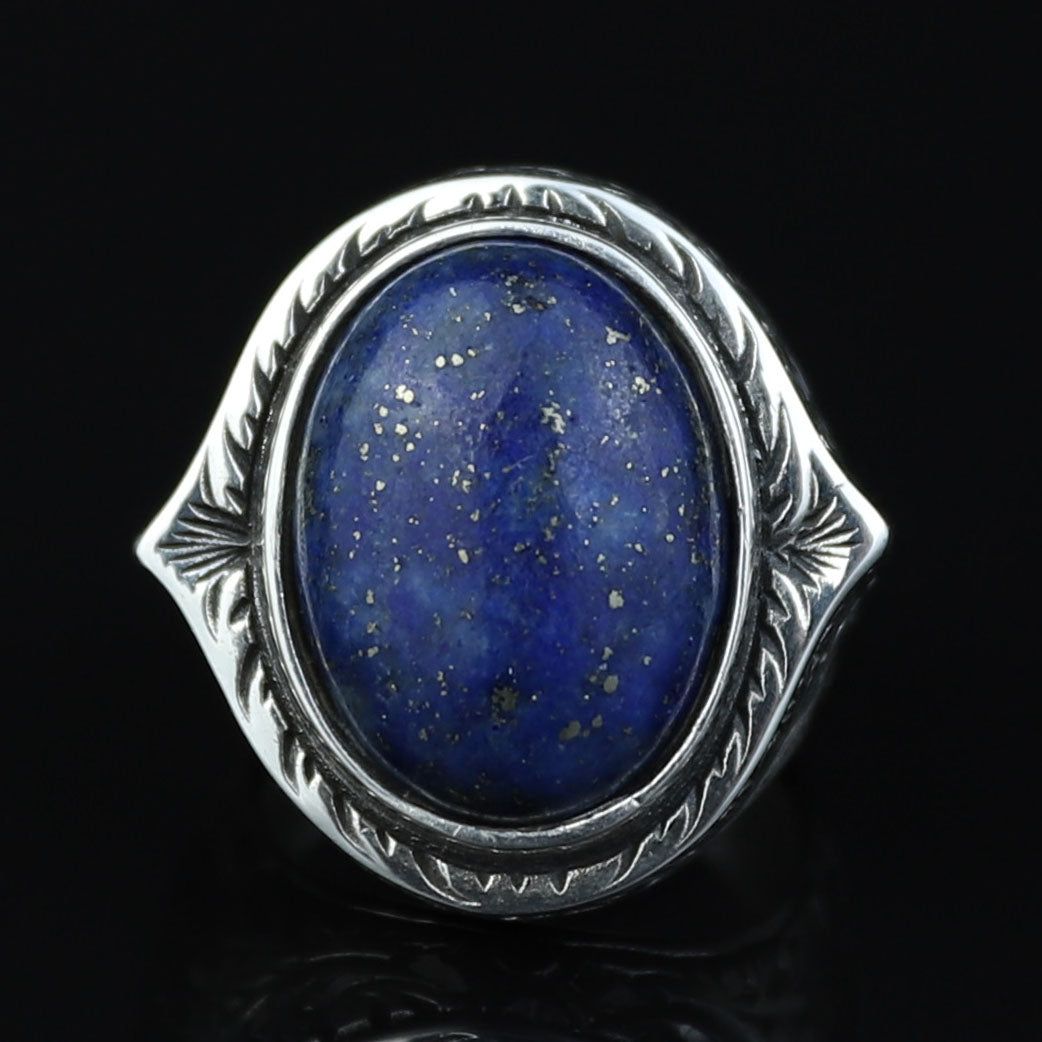 925 Silver Natural Lapis Lazuli Ring, Turkish Handmade Lapis Ring, Blue Lapis Lazuli Ring, Ottoman Style Ring , 925k Sterling Silver Ring