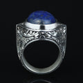 925 Silver Natural Lapis Lazuli Ring, Turkish Handmade Lapis Ring, Blue Lapis Lazuli Ring, Ottoman Style Ring , 925k Sterling Silver Ring
