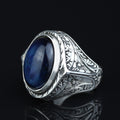 Men 925 Silver Blue Tiger Eye Men Ring, Handmade Silver Men Ring, Handmade Silver Ring, Ottoman Style Ring, 925K Silver Ring, Men Jewelry