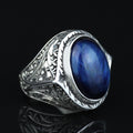 Men 925 Silver Blue Tiger Eye Men Ring, Handmade Silver Men Ring, Handmade Silver Ring, Ottoman Style Ring, 925K Silver Ring, Men Jewelry