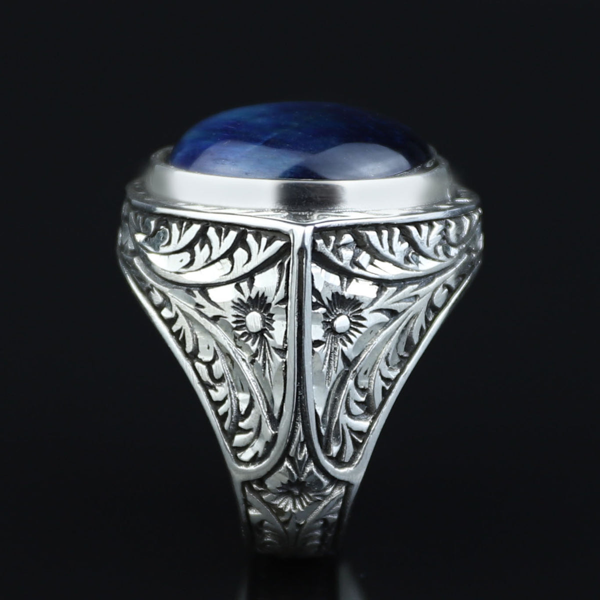 Men 925 Silver Blue Tiger Eye Men Ring, Handmade Silver Men Ring, Handmade Silver Ring, Ottoman Style Ring, 925K Silver Ring, Men Jewelry