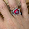 925 Sterling Silver Ruby Ring for Men – Handmade Vintage Style