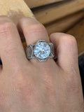 925 Sterling Silver Moissanite Ring for Men – Vintage Ottoman Style