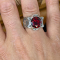 925 Sterling Silver Garnet Ring for Men – Handmade Vintage Style
