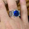 925 Sterling Silver Sapphire Ring for Men – Vintage Signet Style
