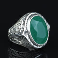 925 Silver Men Emerald Gemstone Ring, Handmade Engraved Men Ring, Green  Stone Men Ring, Father Day Gift, Husband Gift, 925k Silver