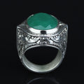 925 Silver Men Emerald Gemstone Ring, Handmade Engraved Men Ring, Green  Stone Men Ring, Father Day Gift, Husband Gift, 925k Silver