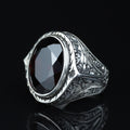 925 Silver Dark Ruby Stone Ring, Vintage Red Gemstone Men Ring, Garnet Gemstone Ring, Mens Turkish Handmade Ring, 925 Sterling Silver